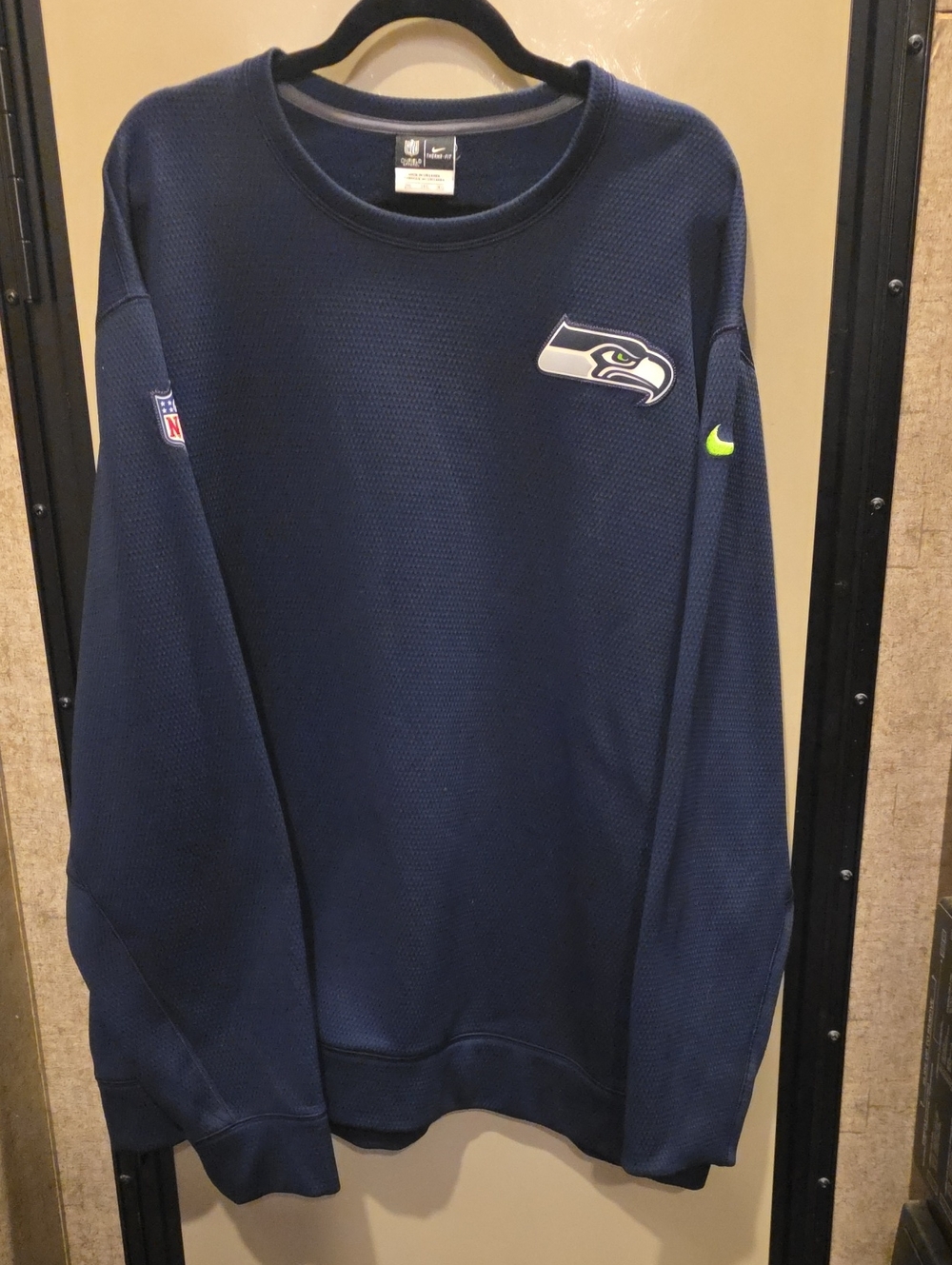 Nike Men's Navy Seattle Seahawks Crewneck Sweatshirt 3xl